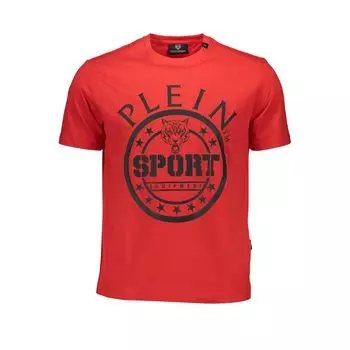 Красная хлопковая футболка Plein Sport, красный