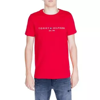 Красная хлопковая футболка Tommy Hilfiger