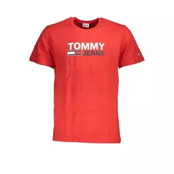Красная хлопковая футболка Tommy Hilfiger