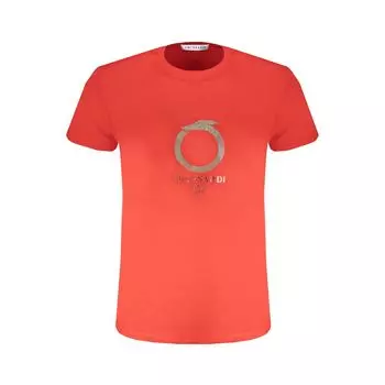 Красная хлопковая футболка Trussardi