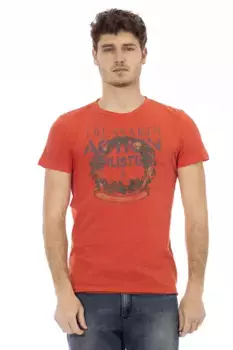 Красная хлопковая мужская футболка Trussardi