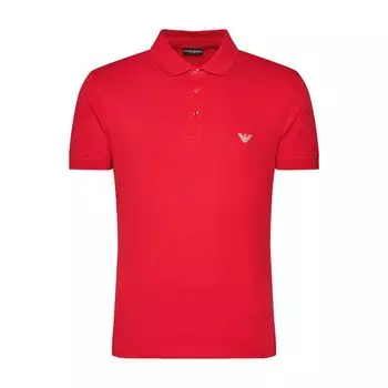 Красная хлопковая рубашка-поло Emporio armani underwear