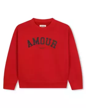 Красная хлопковая толстовка для девочки Zadig & Voltaire, красный