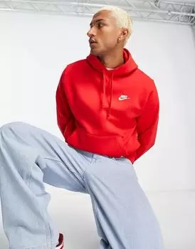 Красная худи унисекс Nike Club