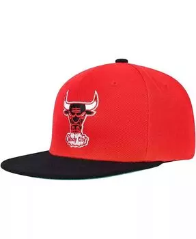 Красная и черная двухцветная бейсболка Chicago Bulls для больших мальчиков и девочек Mitchell & Ness, красный