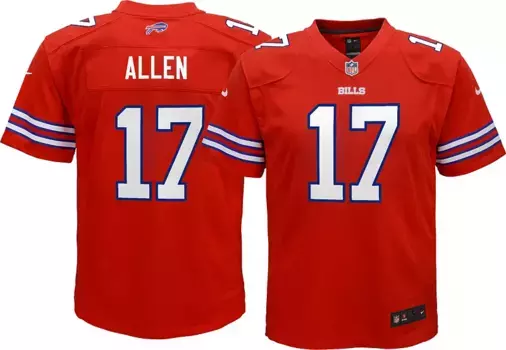Красная игровая майка Nike Youth Buffalo Bills Josh Allen № 17