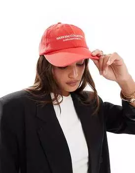 Красная кепка с логотипом ASOS Weekend Collective