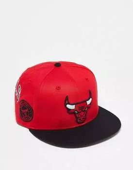 Красная кепка с нашивкой по всей поверхности New Era 9Fifty Chicago Bulls