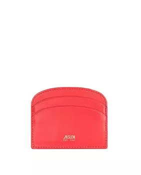 Красная кожаная женская визитница Georgia Jaslen, красный
