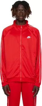 Красная куртка с молнией во всю длину Nike