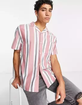 Красная летняя курортная рубашка с короткими рукавами в полоску Abercrombie &amp; Fitch Abercrombie &amp; Fitch