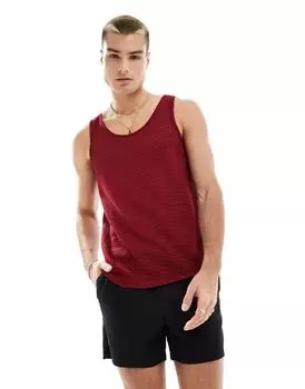 Красная майка с круглым вырезом крючком ASOS