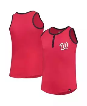 Красная майка в стиле Хенли для больших девочек Washington Nationals New Era, красный