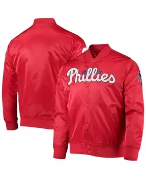 Красная мужская атласная куртка philadelphia phillies wordmark с застежкой-молнией Pro Standard, красный