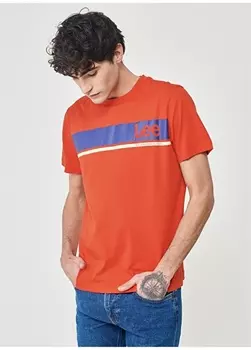 Красная мужская футболка с круглым вырезом Lee