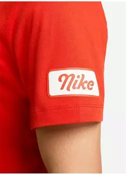 Красная мужская футболка с круглым вырезом Nike