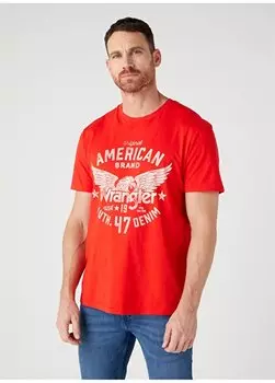 Красная мужская футболка с круглым вырезом W752D3R06_Футболка с круглым вырезом Wrangler, красный