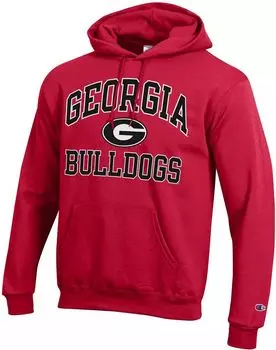 Красная мужская худи Champion Georgia Bulldogs Powerblend