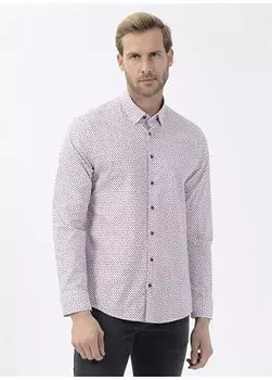 Красная мужская рубашка с нижним воротником с принтом MATLA Pierre Cardin, красный