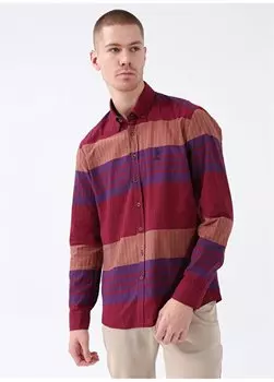 Красная мужская рубашка с воротником на пуговицах VICI U.S. Polo Assn., красный