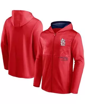Красная мужская толстовка с капюшоном st. louis cardinals primary logo на молнии во всю длину Fanatics, красный