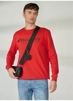 Красная мужская толстовка с круглым вырезом Discovery Expedition