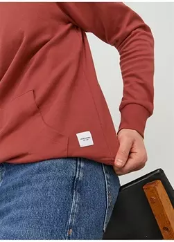 Красная мужская толстовка с воротником с капюшоном Jack & Jones