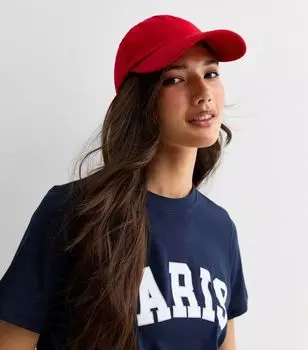 Красная однотонная хлопковая кепка New Look, красный