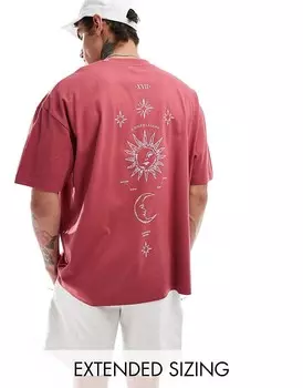 Красная оверсайз-футболка с небесным позвоночником ASOS DESIGN