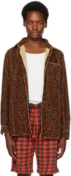 Красная рубашка с принтом ERL