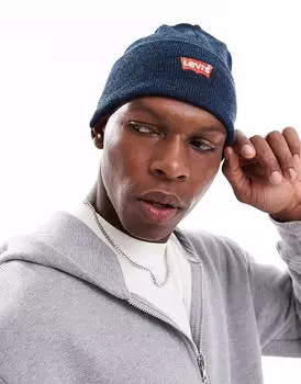 Красная шапка-бини Levi's с вышивкой в форме крыла летучей мыши темно-синего цвета