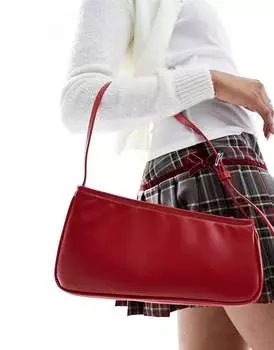 Красная сумка через плечо с асимметричной пряжкой ASOS DESIGN