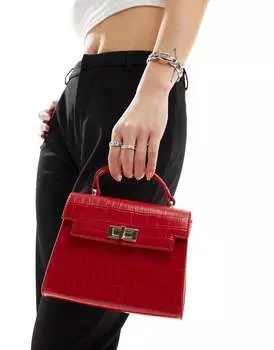 Красная сумка через плечо с поворотным замком ASOS DESIGN