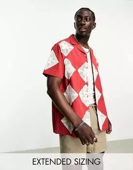 Красная свободная рубашка крючком ASOS DESIGN