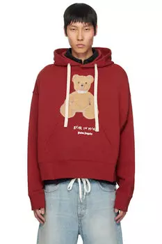 Красная толстовка с капюшоном «Bear in Mind» Palm Angels