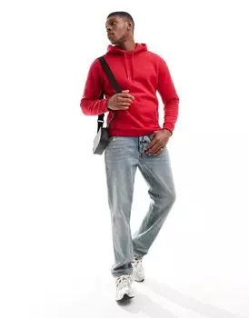 Красная толстовка с логотипом Hollister