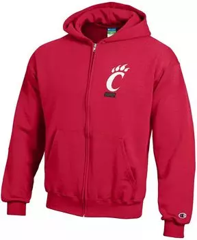 Красная толстовка с молнией во всю длину Champion Youth Cincinnati Bearcats
