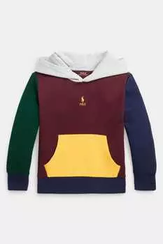 Красная толстовка в стиле колор-блок для мальчиков с логотипом Polo Ralph Lauren, красный