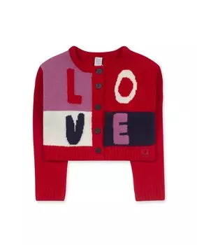 Красная трикотажная куртка для девочки Tuc tuc, красный