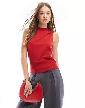 Красная вязаная майка приталенного кроя ASOS DESIGN