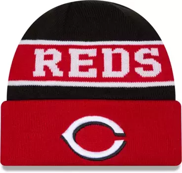 Красная вязаная шапка New Era Cincinnati Reds с обратными манжетами