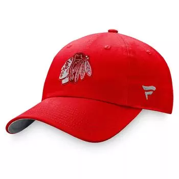 Красная женская блестящая регулируемая кепка с логотипом Fanatics Chicago Blackhawks Fanatics