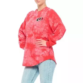Красная женская футболка Fanatics с длинным рукавом и кристаллами с логотипом Carolina Hurricanes Fanatics