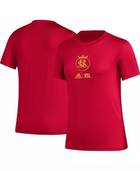 Красная женская футболка Real Salt Lake AEROREADY Club Icon adidas, красный