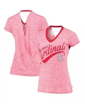 Красная женская футболка St. Louis Cardinals Hail Mary с v-образным вырезом и запахом сзади Touch, красный