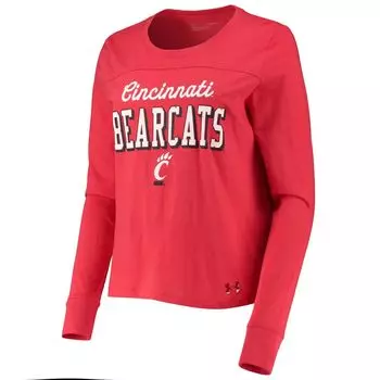 Красная женская футболка Under Armour Cincinnati Bearcats Cincy с длинным рукавом Under Armour