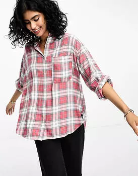 Красно-белая оксфордская рубашка в клетку ASOS DESIGN