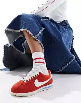 Красно-белые кроссовки Nike Cortez TXT