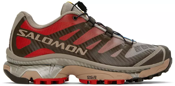 Красно-бежевые кроссовки XT-4 OG Salomon