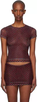 Красно-черная мини-футболка Miaou